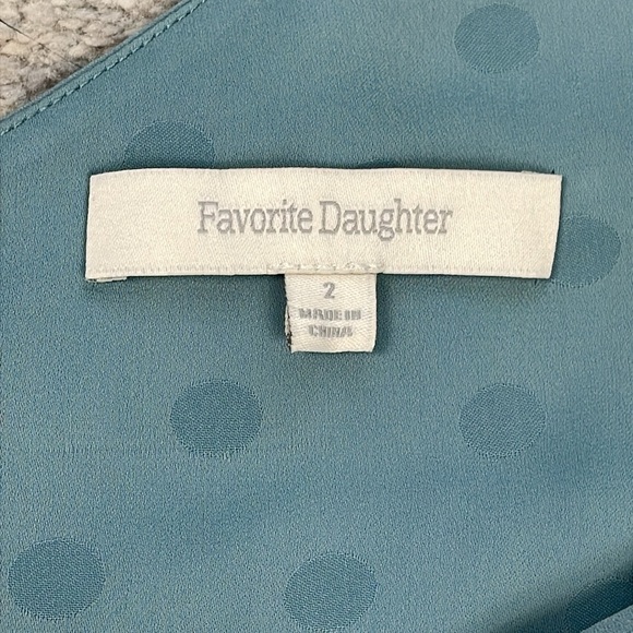 New Favorite Daughter The Singles Table Dress Polka Dot Slate Blue Maxi Sz 2 - Picture 9 of 15